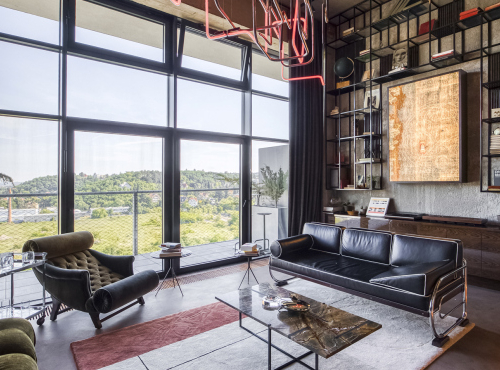 Modern loft apartment with car lift, Prague 12 - Modřany